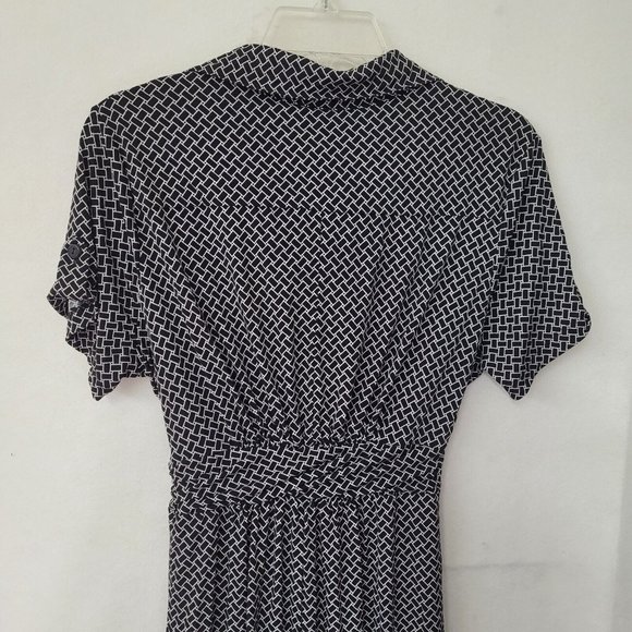 St Tropez West Dress Girls 14 Black/White Collared Button Tie Front Pocket Dress - Picture 5 of 10